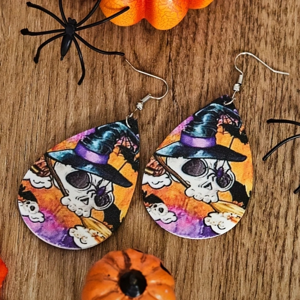 3 for $15 Halloween Witch / Skull Earrings - Picture 2 of 3
